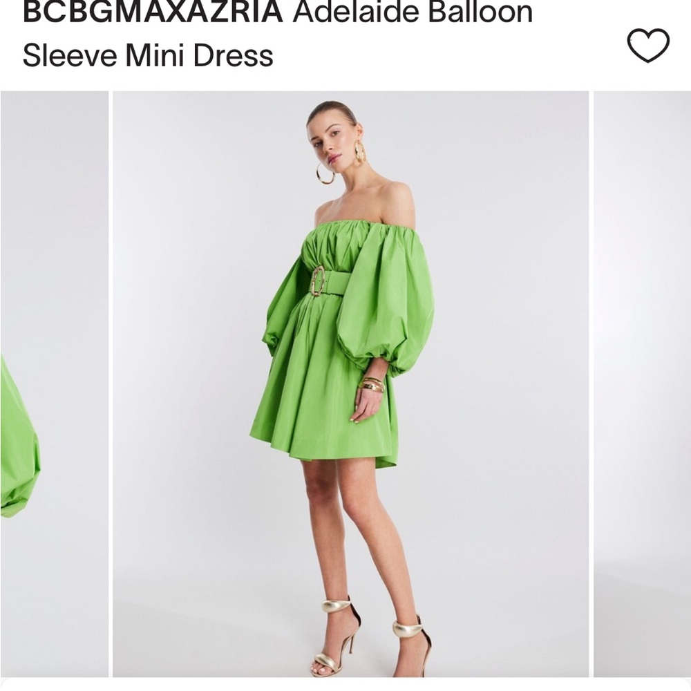 BCBGMaxAzria Adelaide Off-Shoulder Green Dress